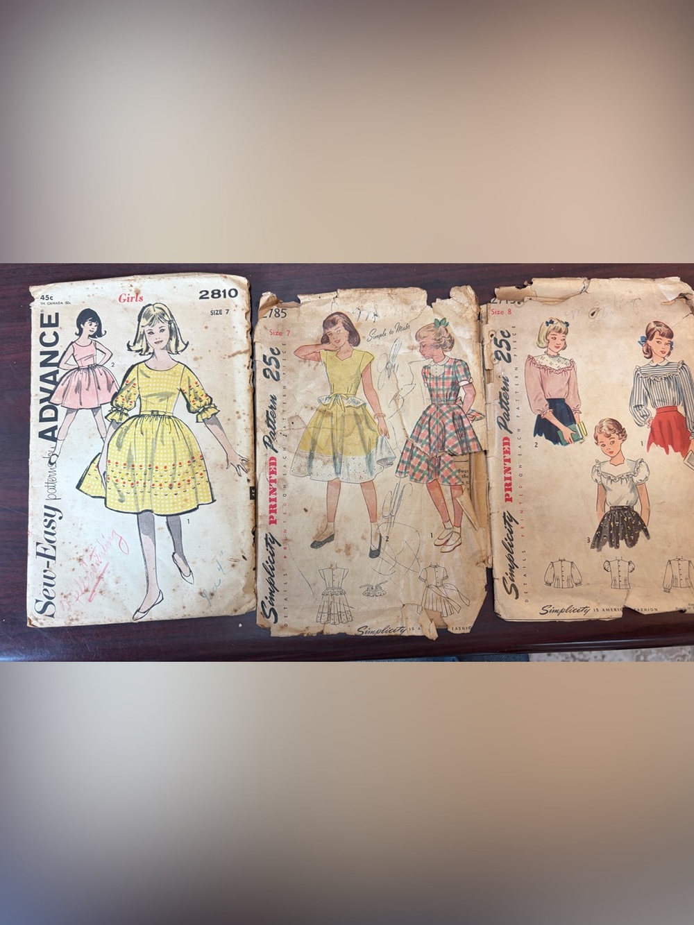 Vintage Girls' Sewing Pattern Pack  of 3 VTG 1940’s & 50’s girls dresses